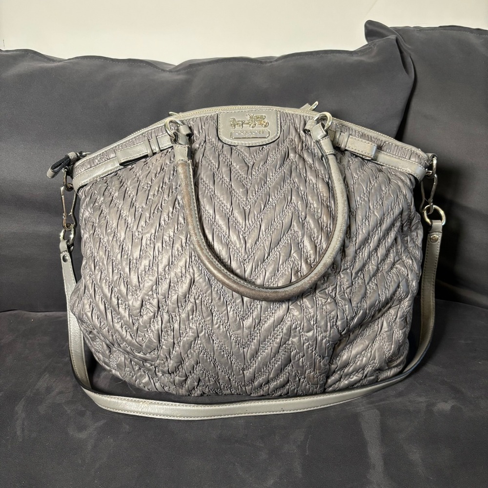 Coach 70th Anniversary Madison Chevron Quilted Nylon Lindsey